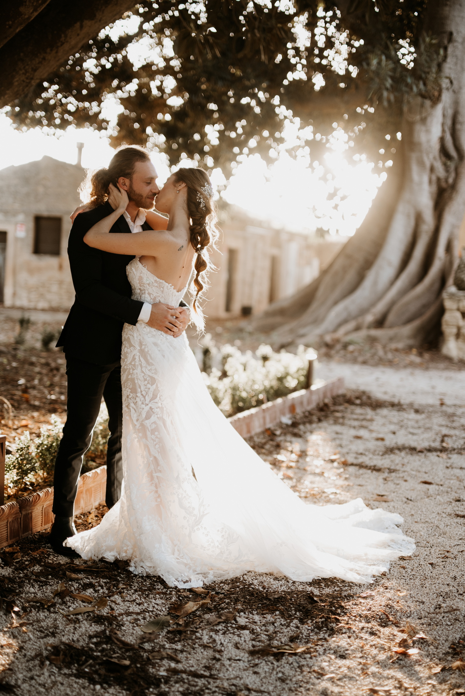 best wedding photographer castello donnafugata ragusa italy outside bride and groom